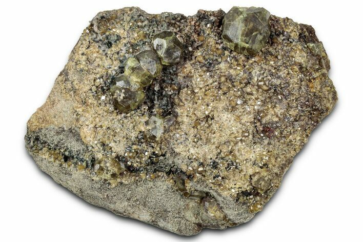 Sparkling Demantoid Garnet Cluster in Matrix - Mexico #358465